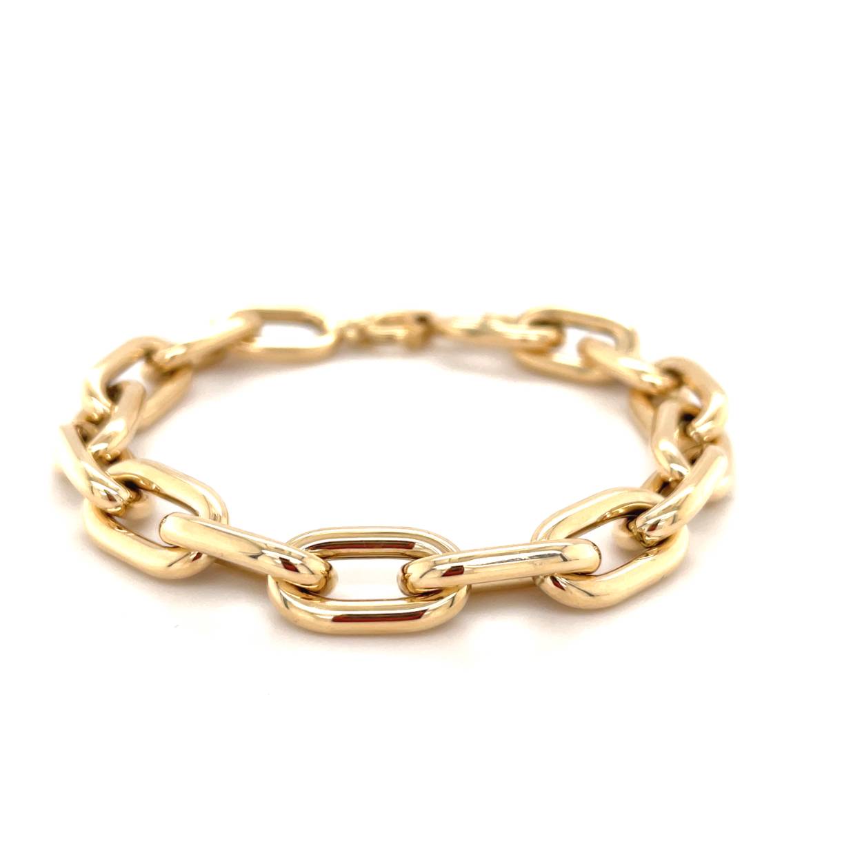 14 krt geelgouden schakelarmband. 20cm.