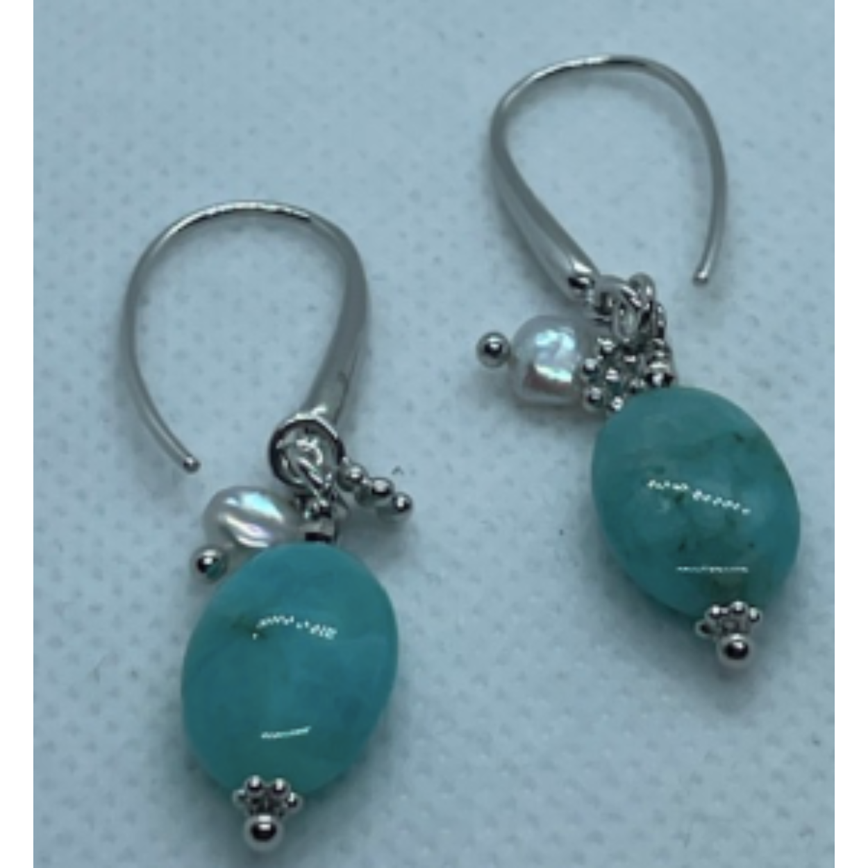 oorhangers amazoniet en parels