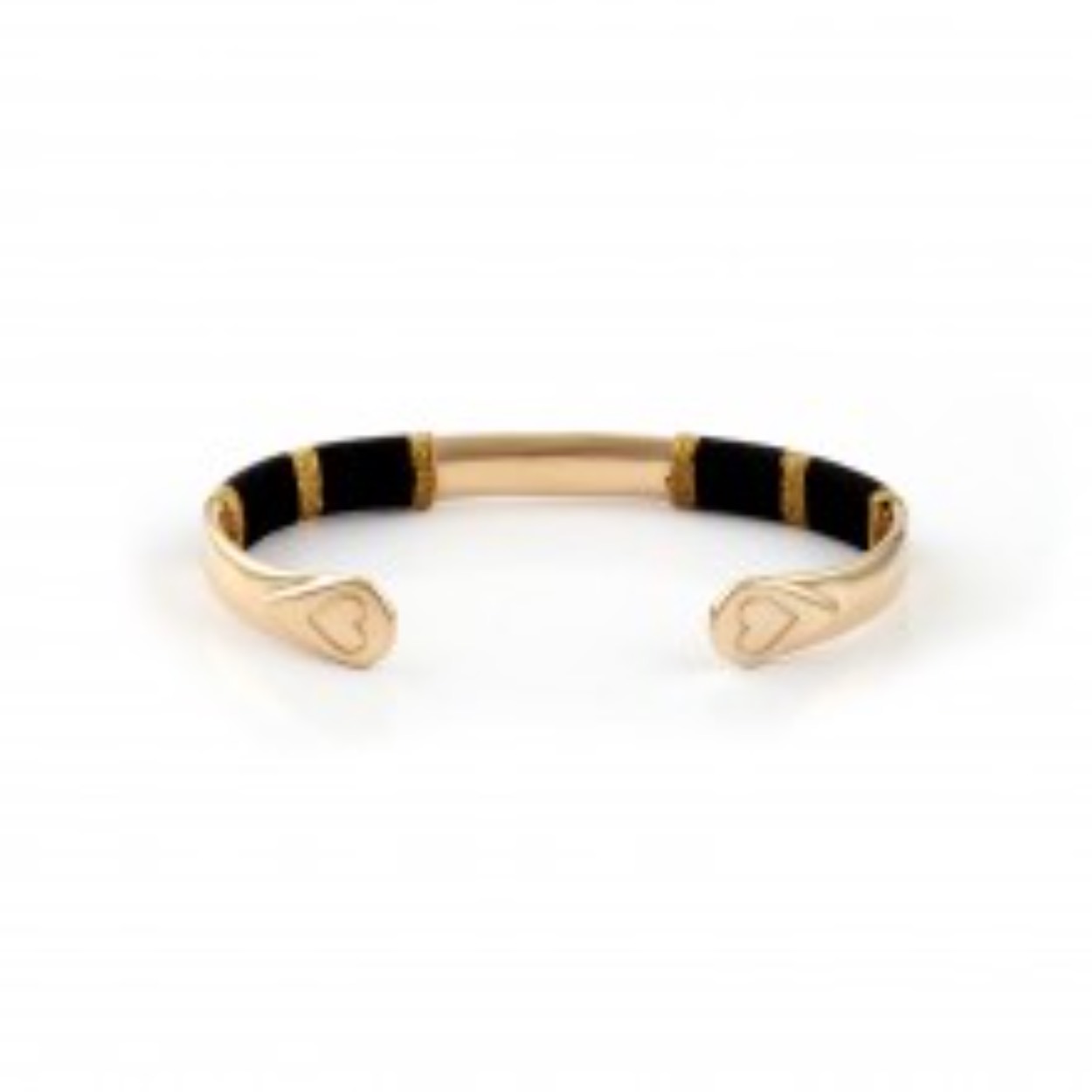 Bangle Rope Plain Black Gold-plated