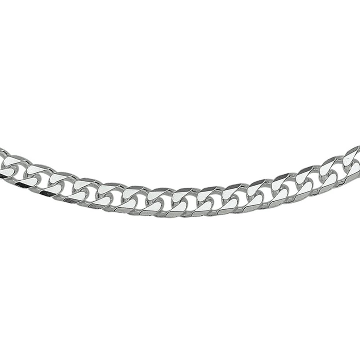 Zilveren collier met een geslepen gourmette schakel. Het collier heeft een stevige karabijnsluiting. Draag het collier samen met de bijpassende armband. 
De schakelbreedte is 5.0mm. In diverse lengtes en breedtes beschikbaar.