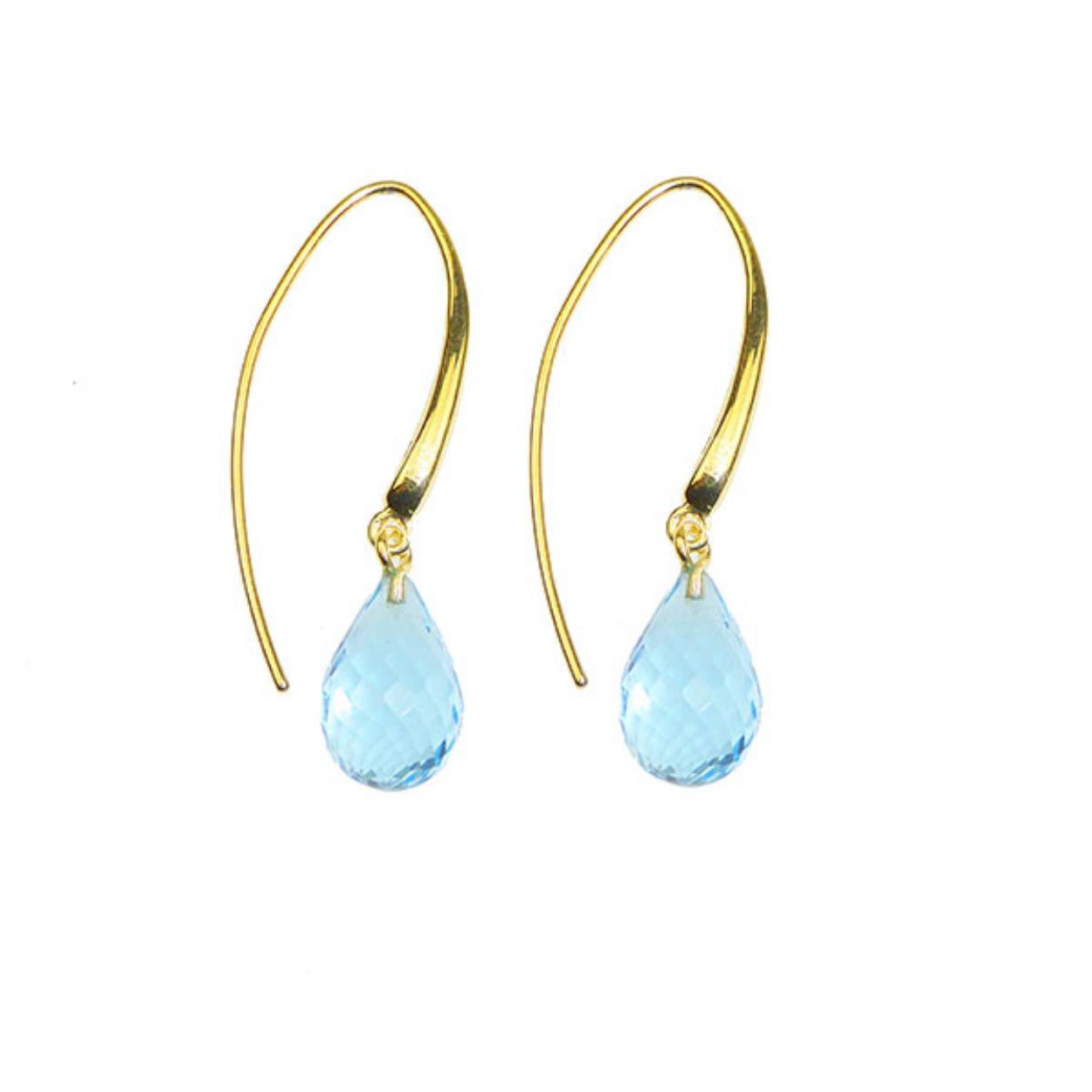Oorbellen - Verguld met Topaas 12x8mm
