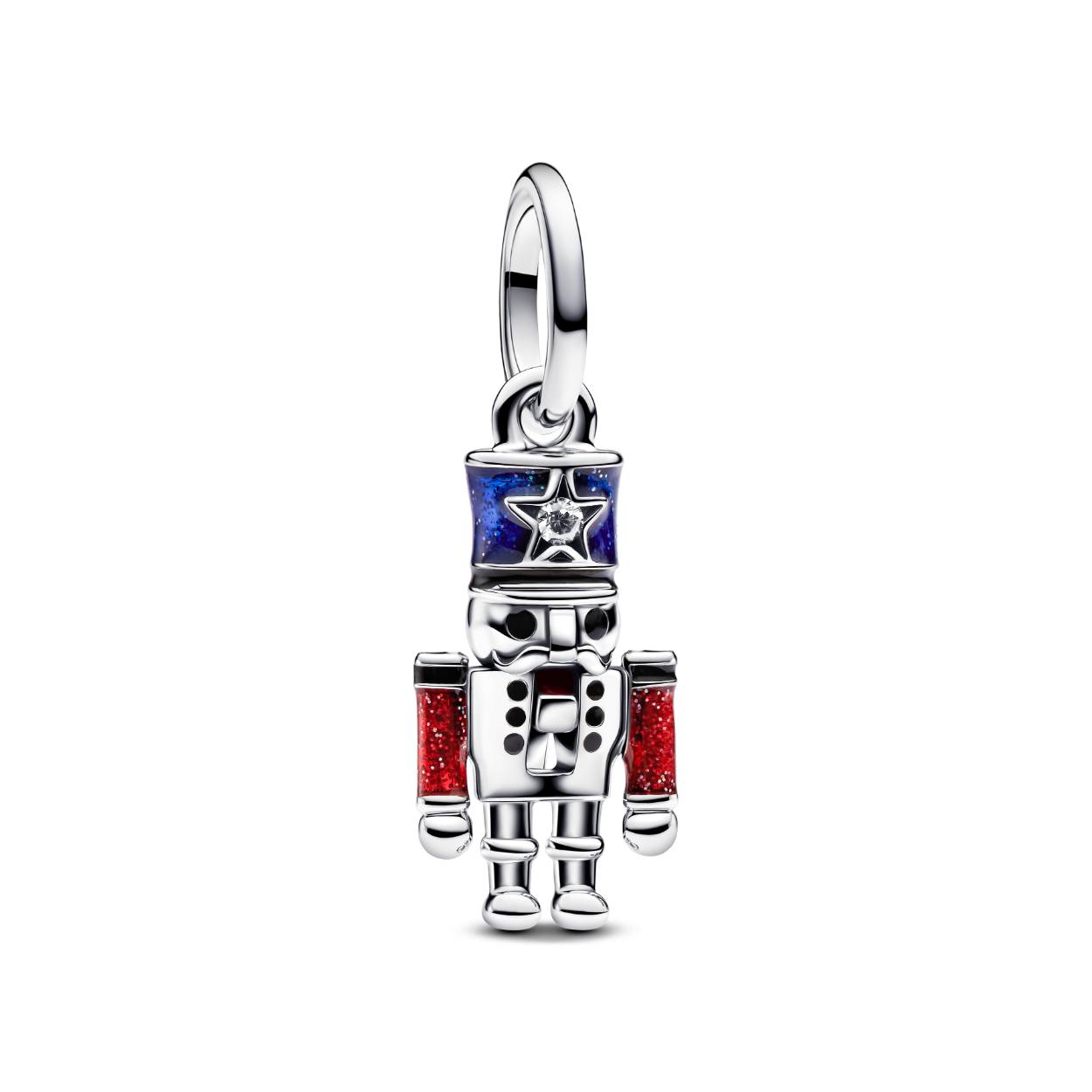 Moveable nutcracker silver dangle