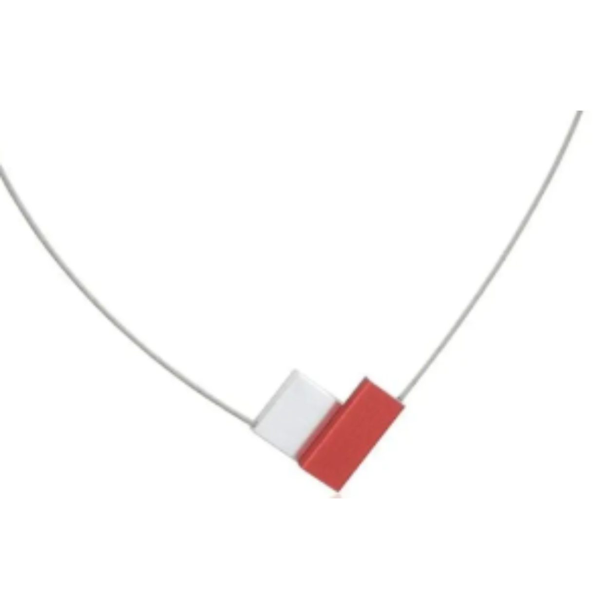Choker met magneetsluiting rood/ zilverkleur