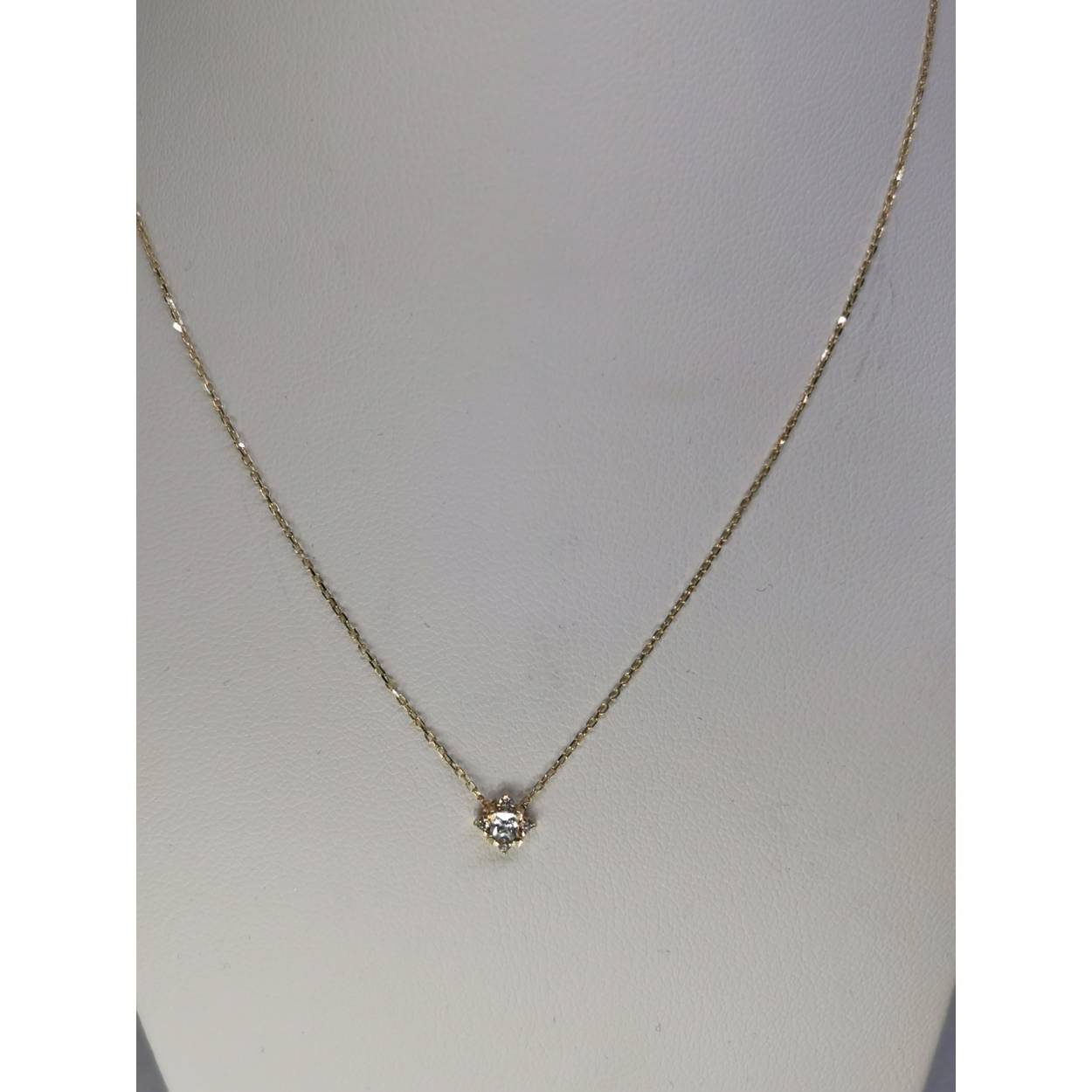 14 Karaat geel gouden collier met hanger solitair zirkonia.
 Collier met anker ketting/basis schakelketting, dit is de meest bekende klassieke anker schakelketting met eenvoudige ovale of ronde schakels. De schakels sluiten elkaar om en om liggend en staand aan. 