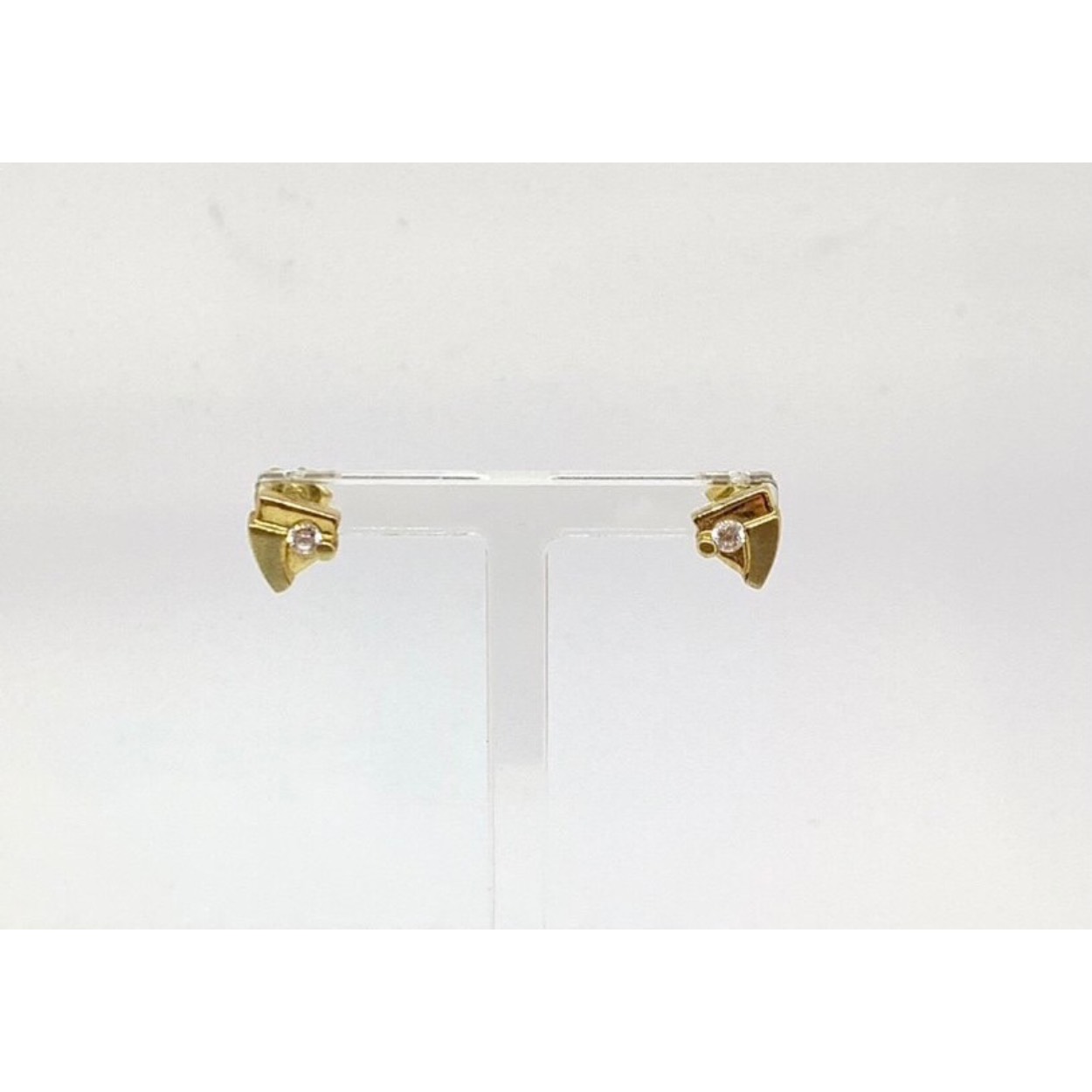 14k gouden oorstekers poly mat zirkonia
