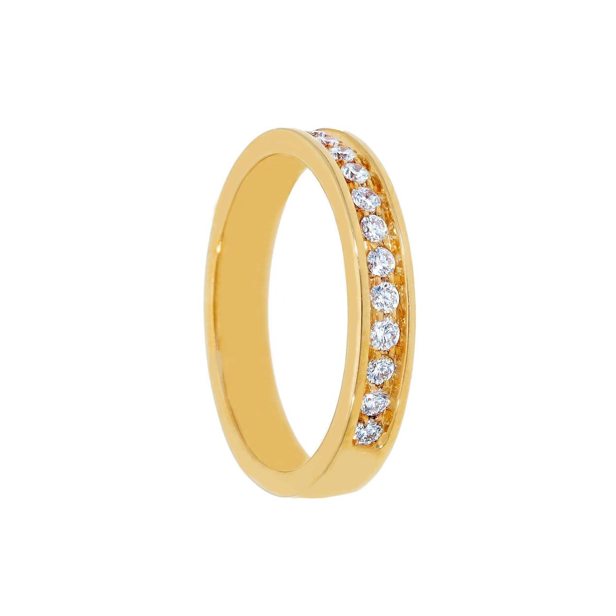 Trouwring goud 18kt met diamanten