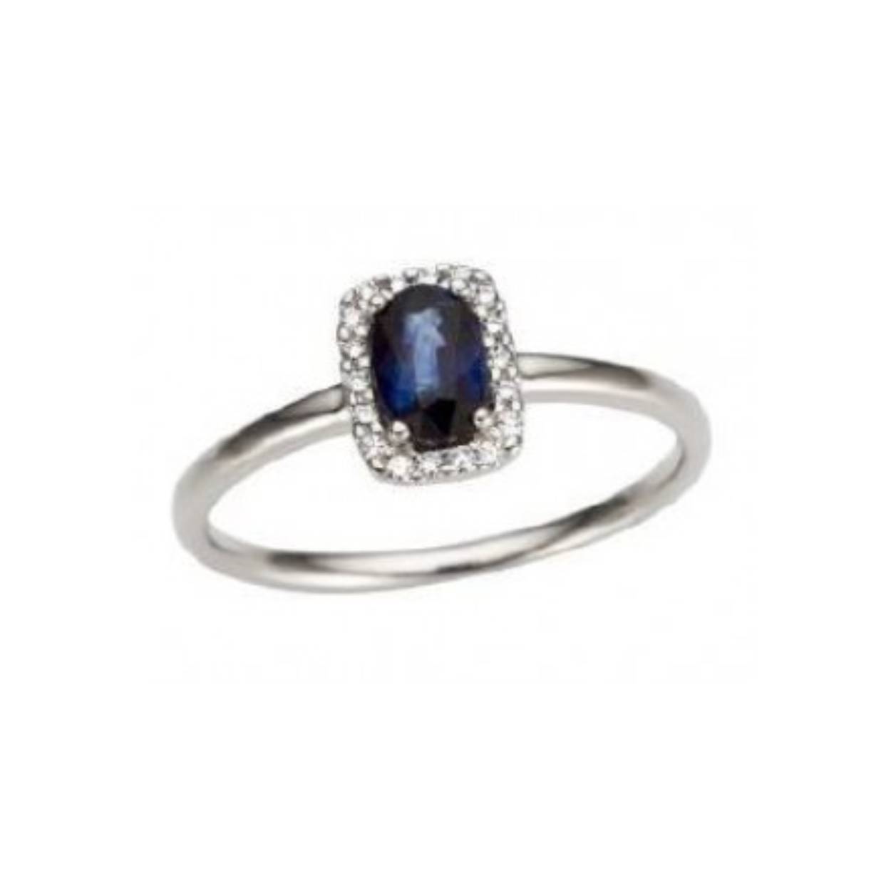 Ring Saffier en diamant. 18Kt goud