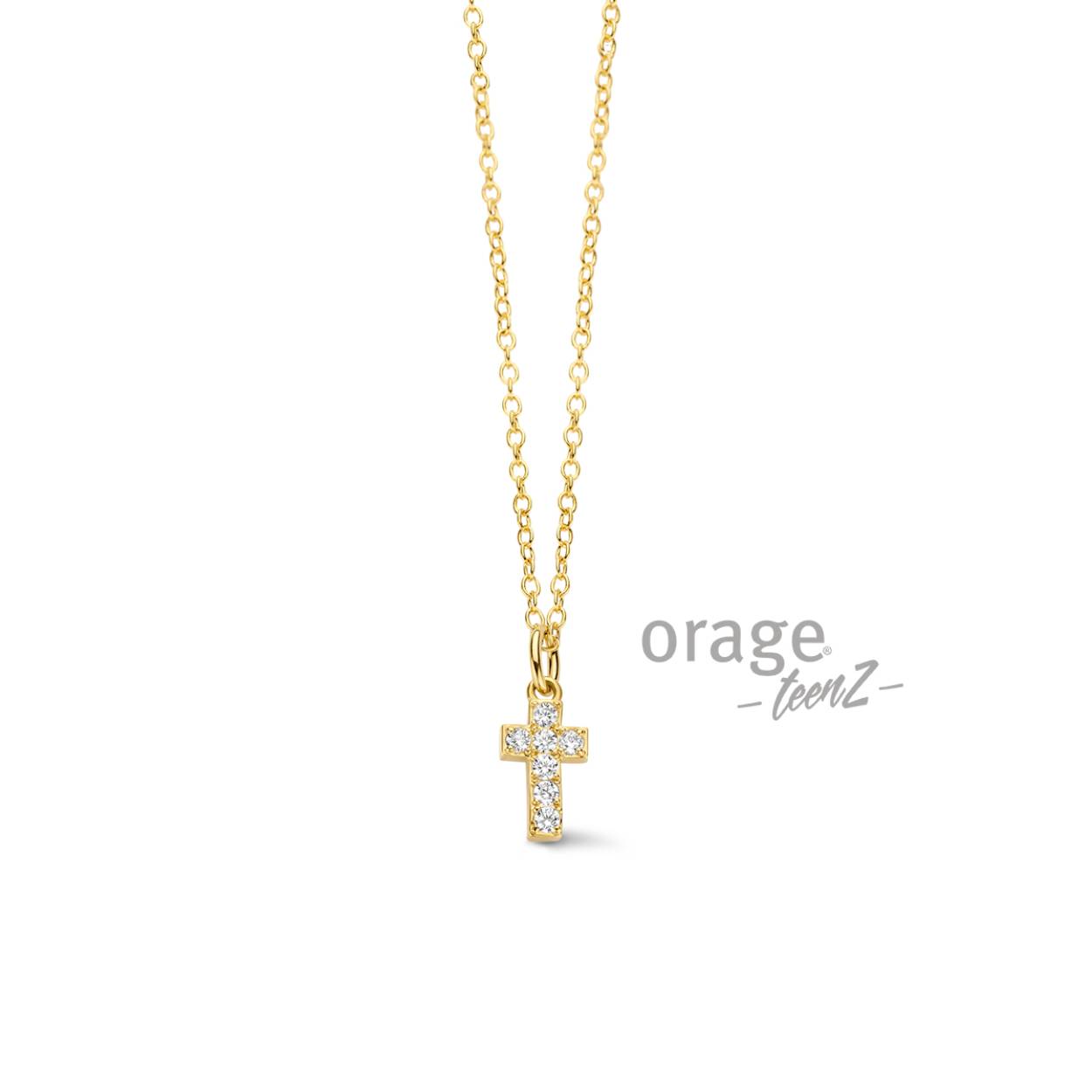 Orage Teenz collier verguld kruisje