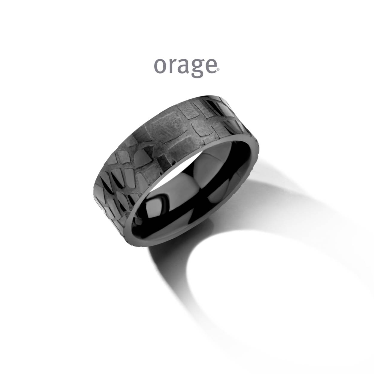 Orage ring heren in zwart staal (maat 58-68)
Maat 68