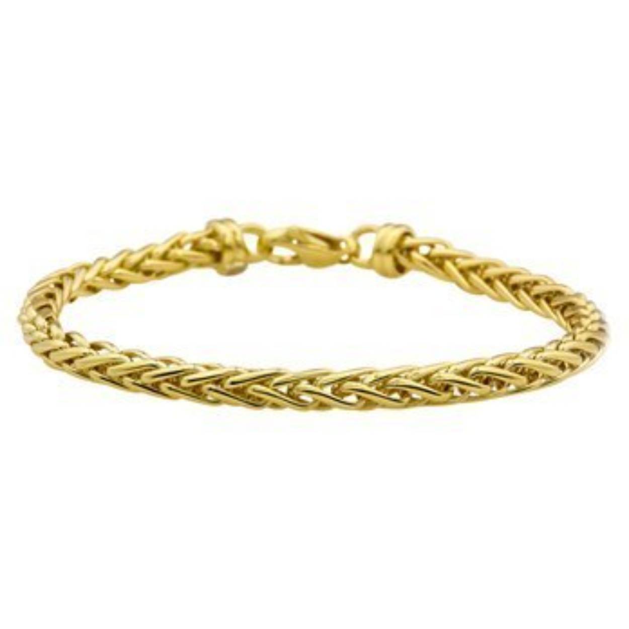 Fjory - Geelgouden Spiga armband met zilveren kern. 3mm, 19cm - 40-SPI0319
