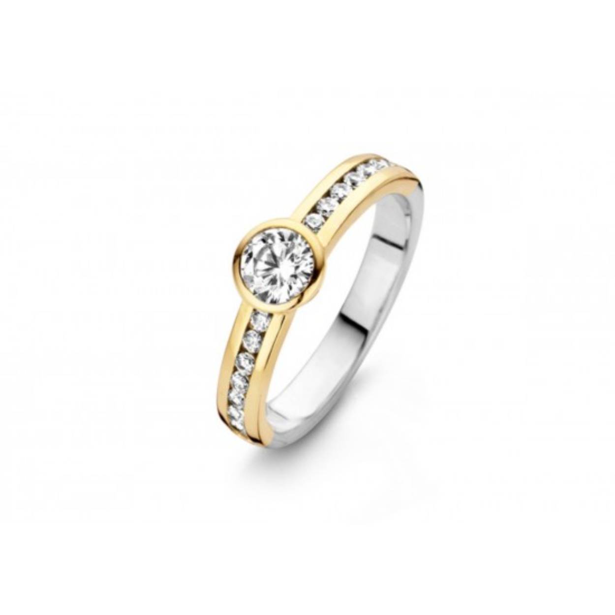 Moments ring verguld met zirkonia | 15080AY