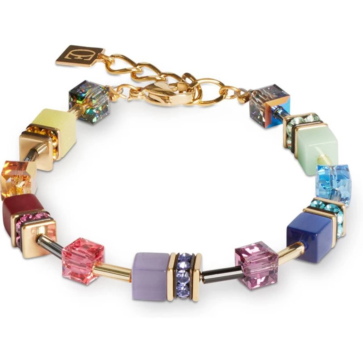 Betreed een wereld van tijdloze elegantie met de verfijnde 2838/30-1516 GeoCUBE Iconic Festive armband 18,5-21,5 cm van Coeur de Lion. Deze prachtige armband met gekleurde stenen vangt moeiteloos de magie van elke gelegenheid en brengt een symfonie van kleuren naar je pols. Met een lengte van 18,5 cm tot 21,5 cm en een breedte van 6 mm, biedt deze sierlijke creatie de perfecte pasvorm en comfort voor iedere draagster. De combinatie van edelstaal met glinsterende Swarovski-, glas- en synthetische stenen in veelkleurige nuances, maakt deze armband het toppunt van elegantie en stijl.