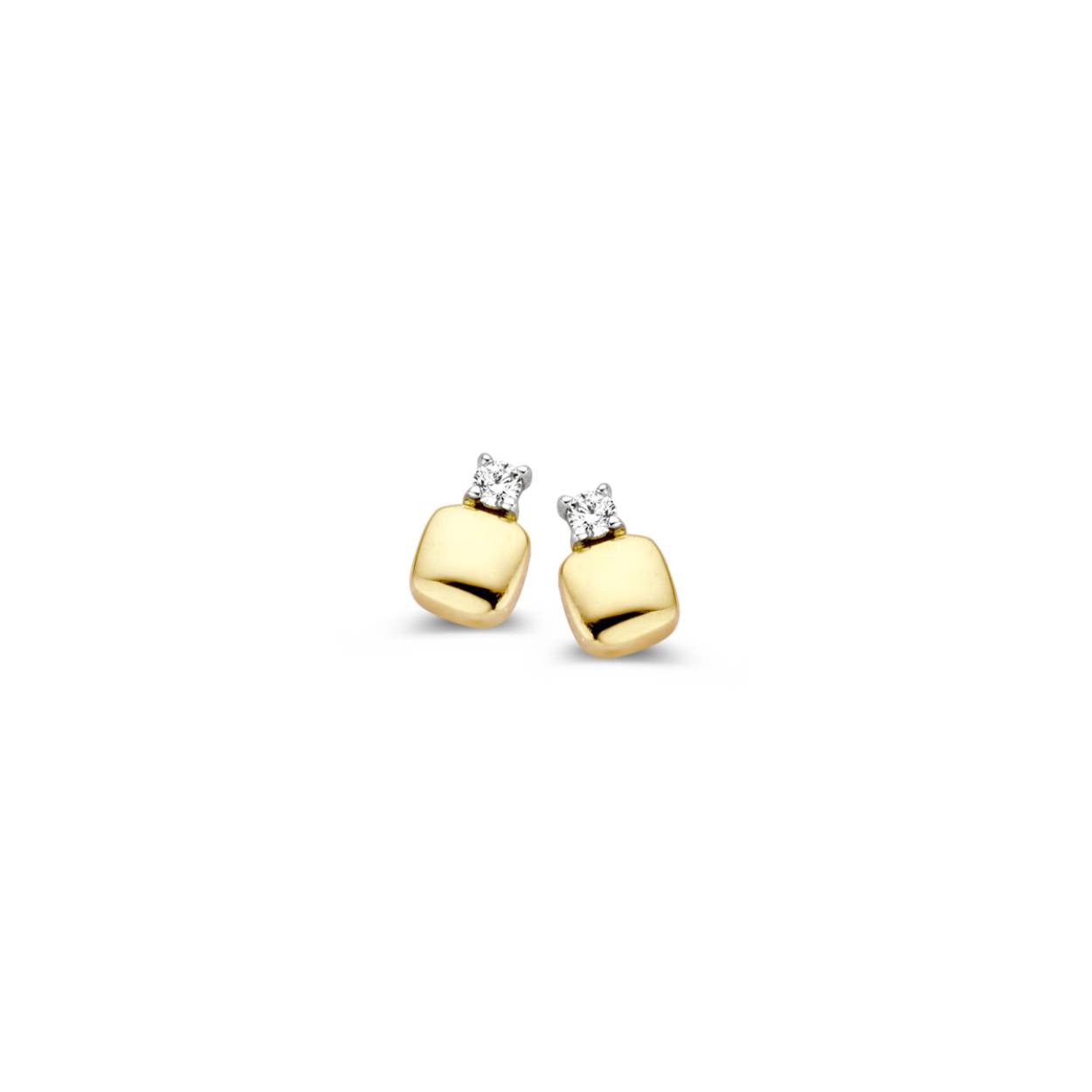 Ischia Basics oorringen in 18 Kt geel en wit goud met diamanten
0.03CT VS-F/G