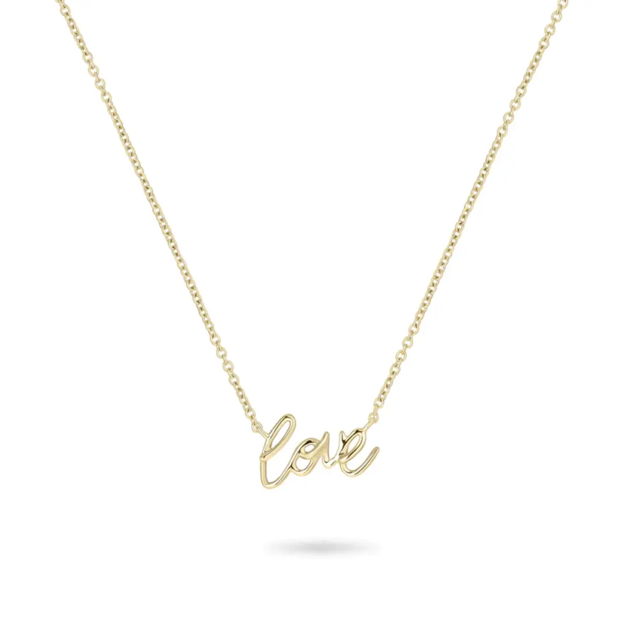 14 KARAATS GOUDEN COLLIER MET LOVE. COLLIER IS 42CM + CM VGN028-42+3