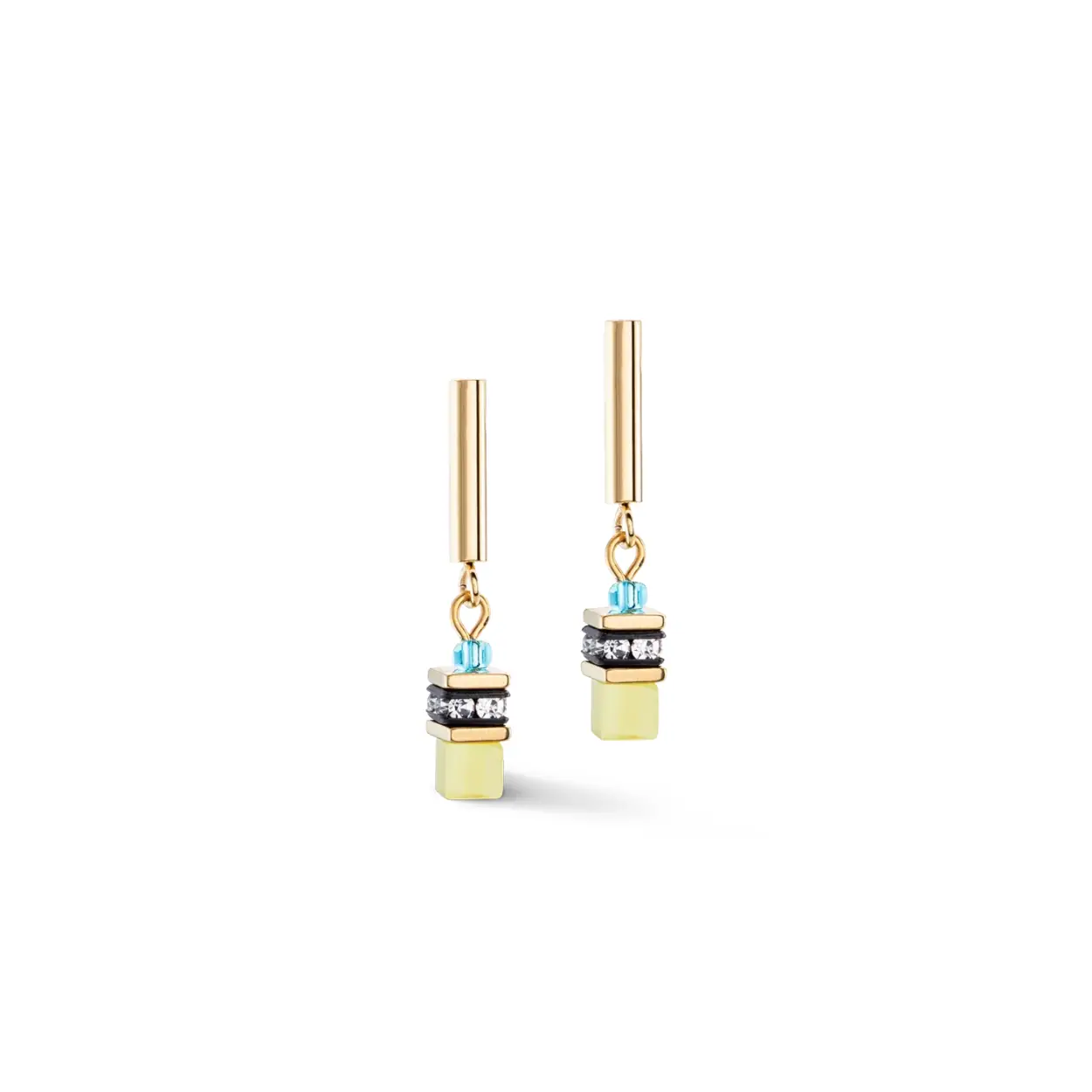 Coeur de Lion oorhangers met polaris en swarovski kristallen