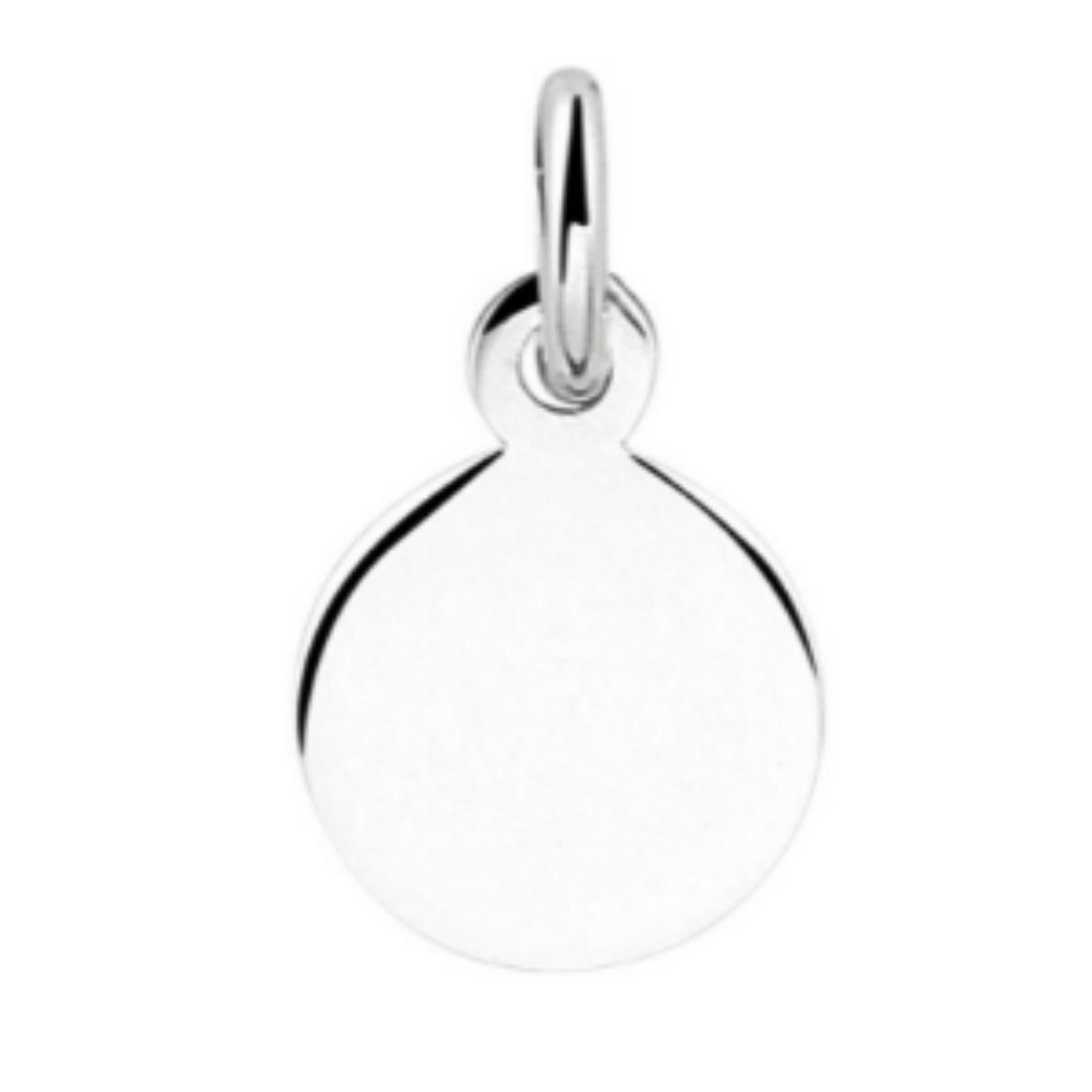 Gerhodineerd 925 zilveren ronde graveerhanger.