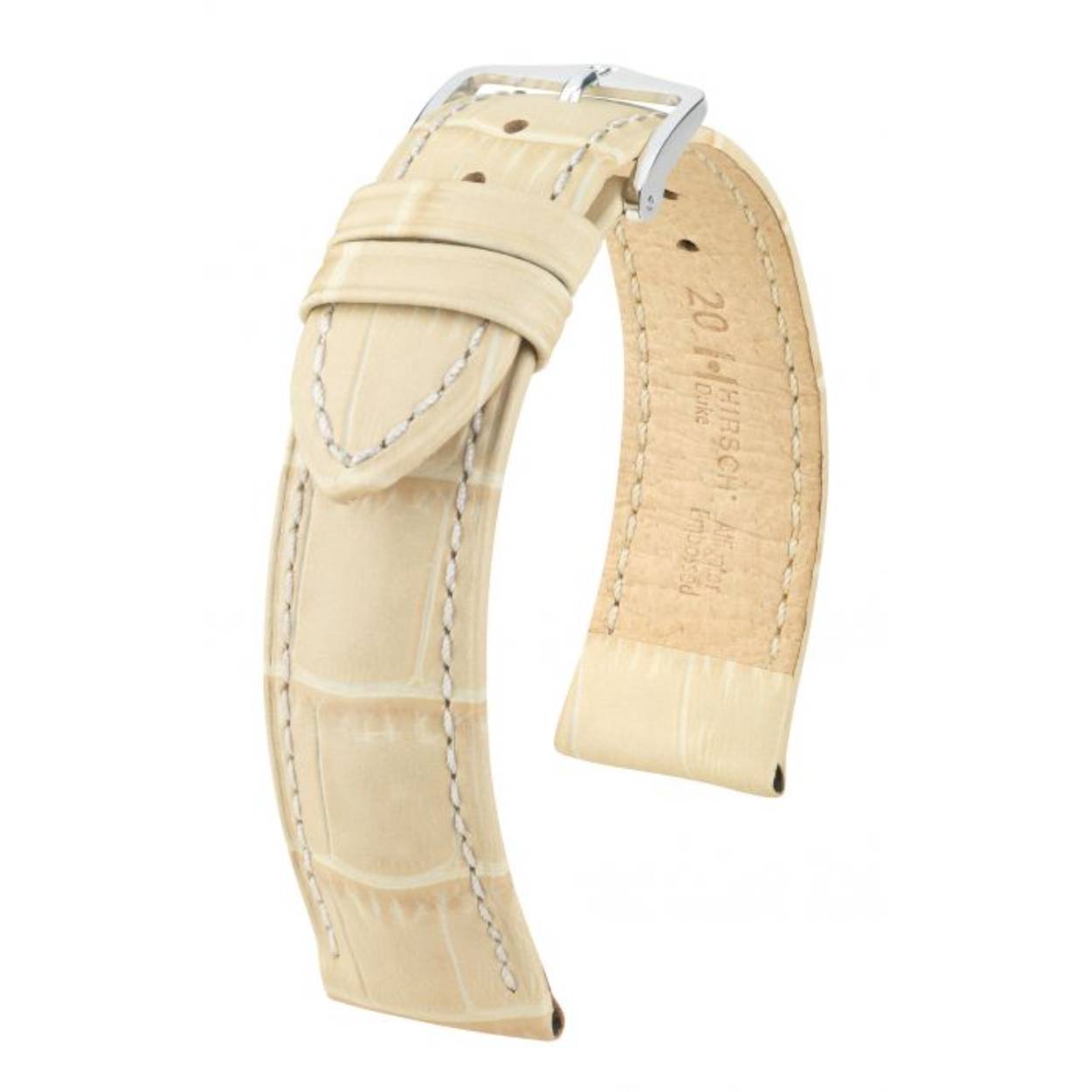 Onopvallend en toch buitengewoon: dat is DUKE, een lederen armband gemaakt van het fijnste Italiaanse kalfsleder. Dankzij de speciale afwerking met krokodillennerf heeft hij een unieke visuele impact. Andere bijzondere kenmerken zijn de halfmatte afwerking, de fijne ton sur ton doorgestikte naad en de opvallende reliëflijn op de armband en de bevestigingsringen.

De harmonieuze bekroning en het HIRSCH Softglove voeringleder zijn een garantie voor een uitstekend draagcomfort. Natuurlijk voegt de mooi gevormde gesp, gemaakt in de HIRSCH traditie, een speciale harmonieuze touch toe aan het totale effect. Kies uit een groot kleurenpalet de armband die bij uw stijl past.