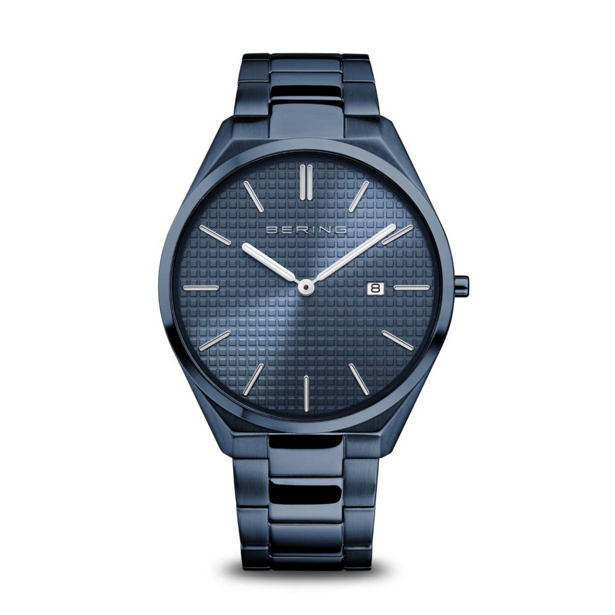 Bering heren horloge blauw met een saffierglas