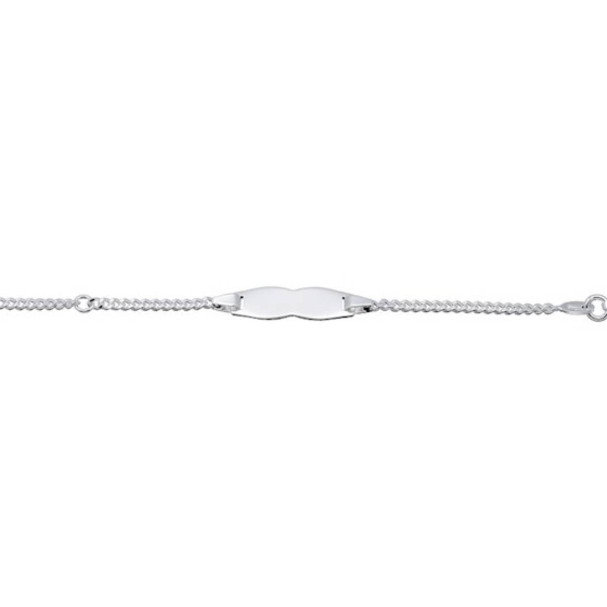 Zilveren graveerarmband, de lengte is 11cm
