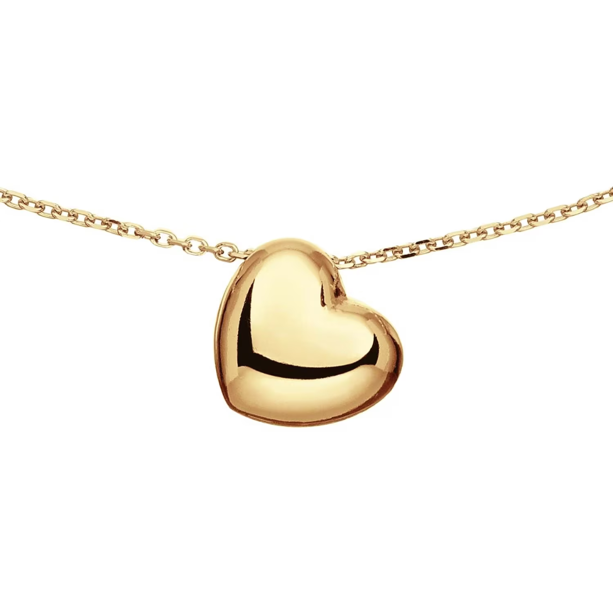 goud op zilver collier met bol hartje
42-45 cm