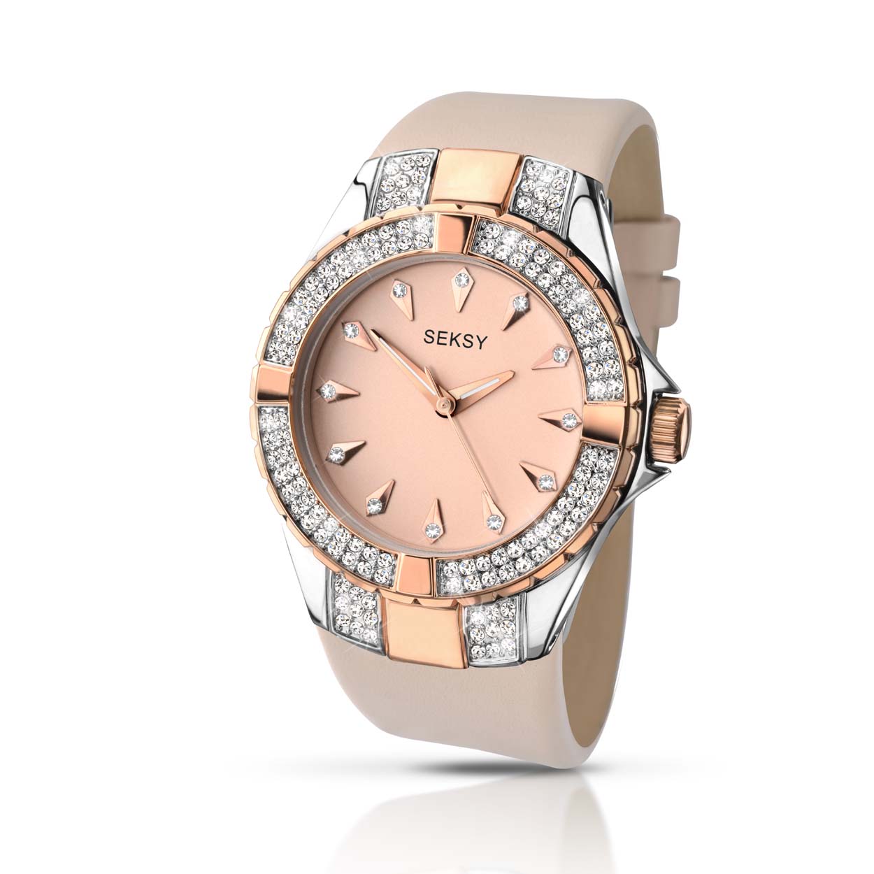 Sekonda SEKSY dames horloge.
Kast maat: 37 mm
Kast materiaal; metaal
Kast dikte; 10 mm
Uurwerk: Quartz Japans
Glas: Mineraal
Waterdichtheid; 3 bar
Horlogeband; Creme roze leren bovenkant en afgewerkt met PU leer.
Maat aansluiting band; 22mm
Wijzerplaat; Roze met roségoudkleurige aanduidingen
Lichtfunctie; Glow in the dark wijzers