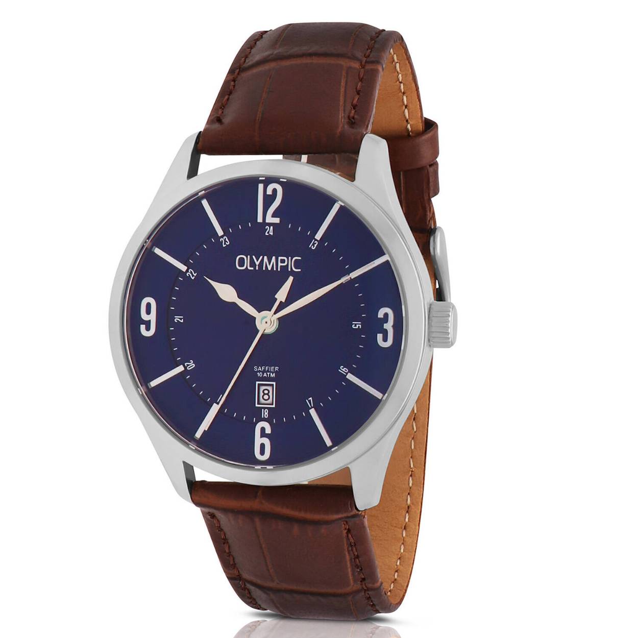 heren horloge met blauwe wijzerplaat 