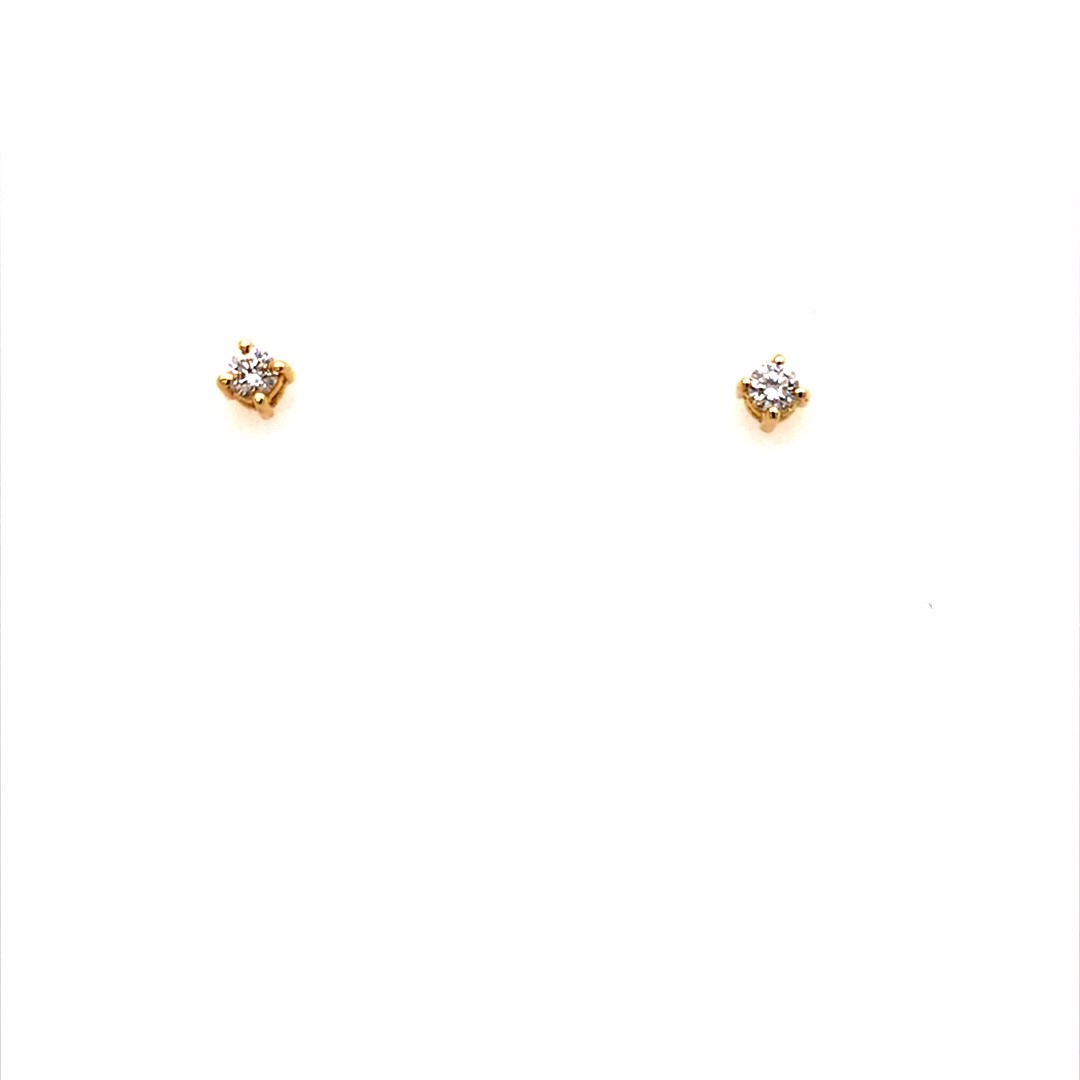 IDN geelgouden oorknoppen met diamant