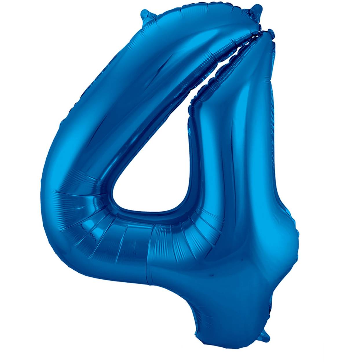 Blauwe Folieballon Cijfer 4 - 86cm. Inhoud: 1 folieballon. Kleur: Blauw. Bijvoorbeeld te gebruiken tijdens de volgende feestgelegenheid/feestgelegenheden: Verjaardag, Jubileum en Kinderfeestje. Deze folieballon is 34 inch/86 cm. Het artikel is gemaakt van folie.