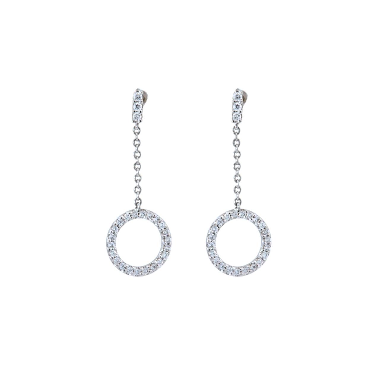 oorhangers in 18 kt wit goud met briljant 15 pt