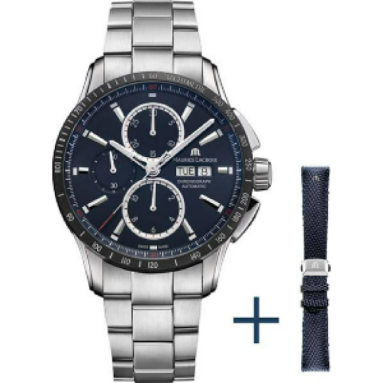 Dit is een horloge van het merk Maurice Lacroix gemaakt voor heren.
De specificaties zijn als volgt:
Kastmaat: 43 mm
Waterdichtheid: 10 ATM / 100 Meter / 330 Feet
Dit horloge heeft de volgende functies/eigenschappen:
Chronograaf
Datumaanduiding
Dagaanduiding
Tachymeter