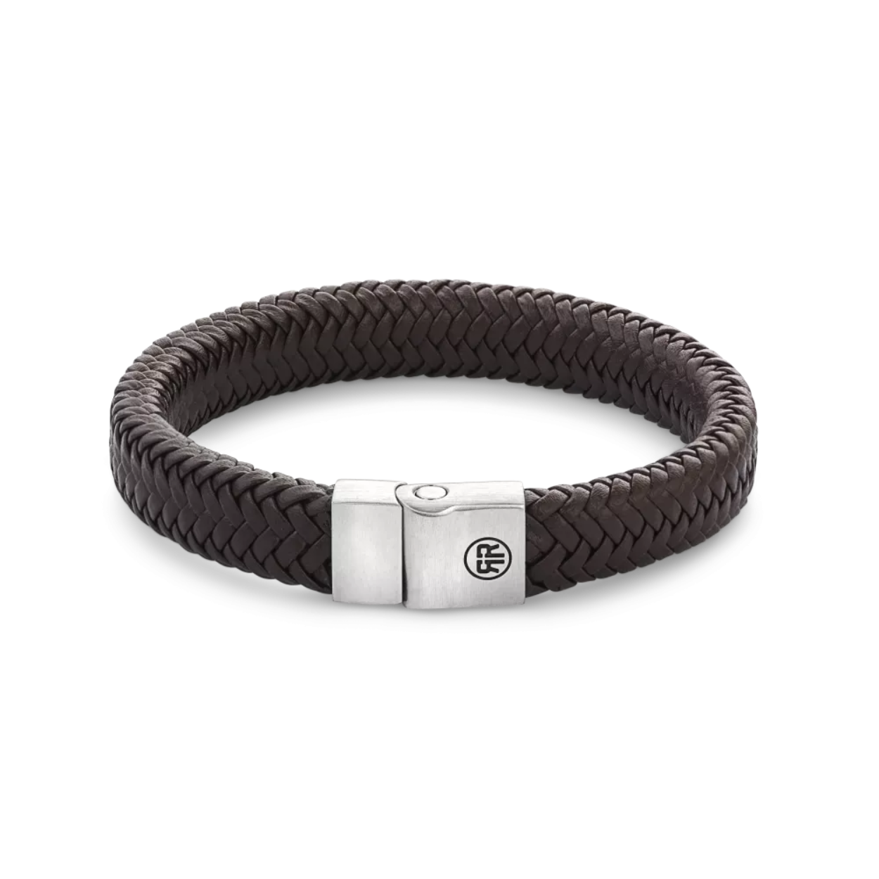 Rebel & rose armband full metal herringbone brown matt L 
RR-M0022-S-L