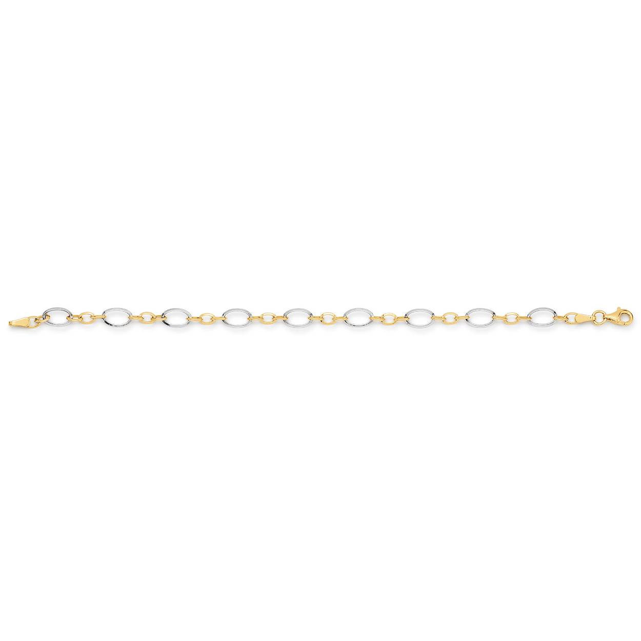 Gouden bicolor armband 18,5 cm lengte