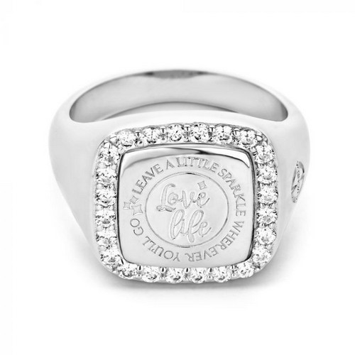 Zilveren Mi moneda empire square ring