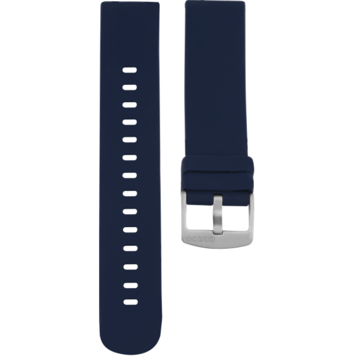 Rubberen horlogeband 20mm breed voor de Oozoo smartwatches
Kleur donkerblauw met een zilverkleurige gesp