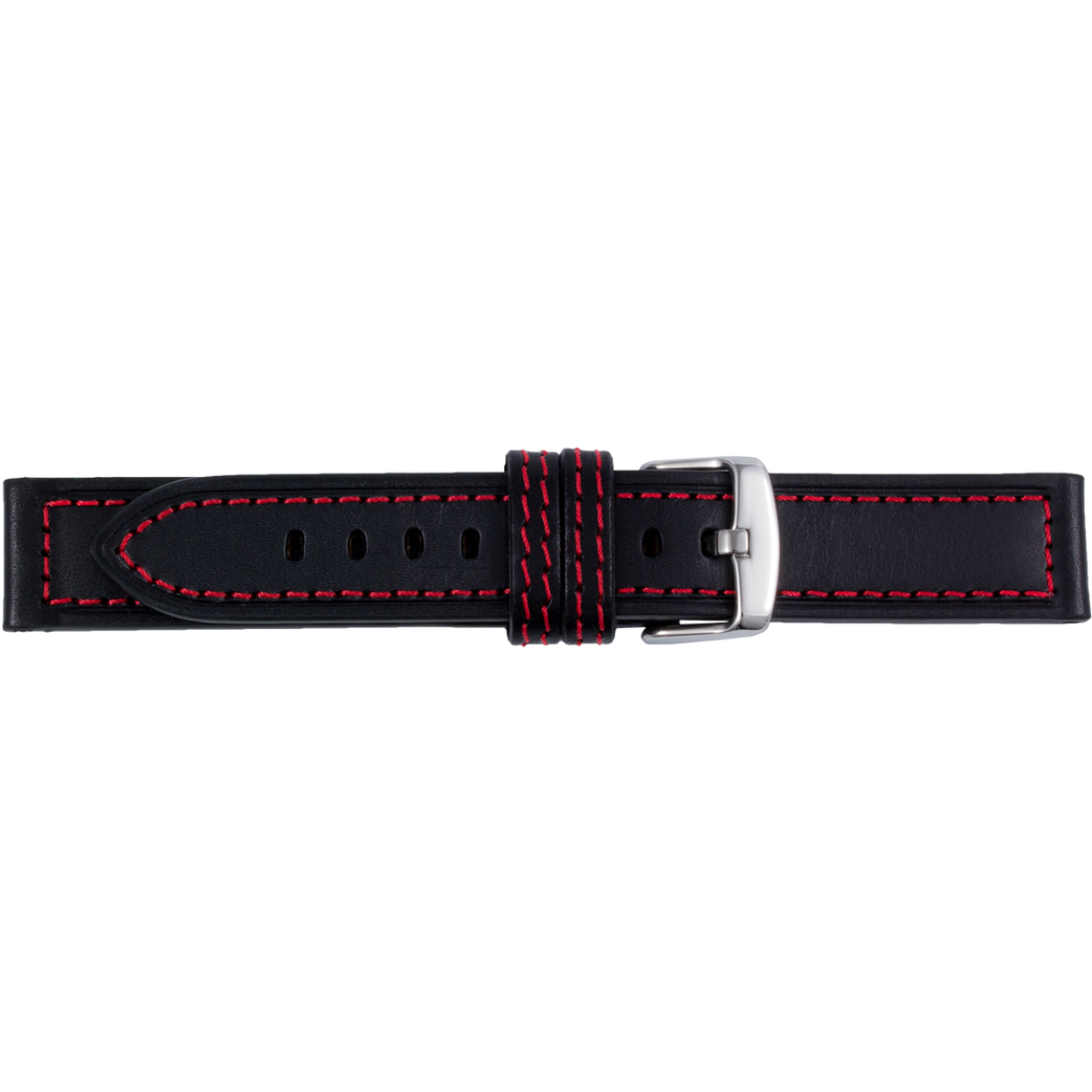 Horlogeband zwart leer