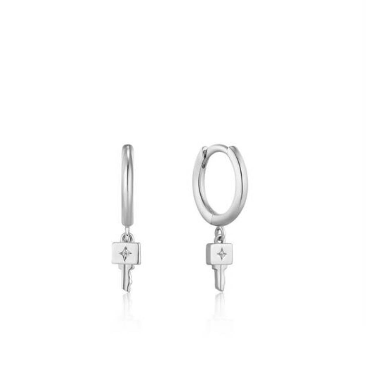 UNDER LOCK AND KEY - HUGGIE HOOP EARRINGS - 12 X 17MM
