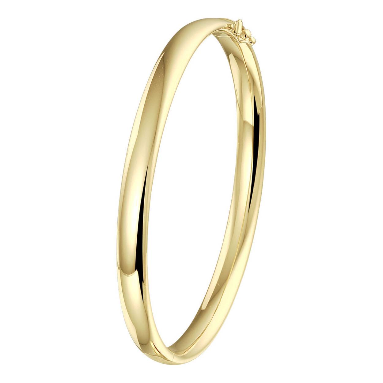 14K Bangle 6mm massief met veiligheidssluiting