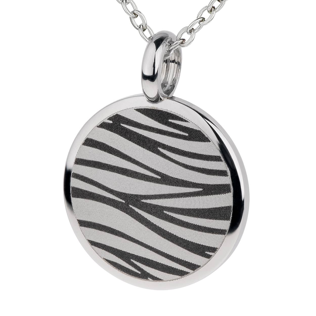 Stalen hanger met grafisch design Exclusief collier
