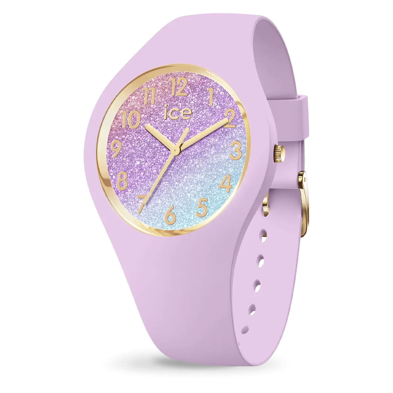 Laat je meeslepen in een wervelwind van schittering met de ICE glitter - Lilac cosmic. De lila band in combinatie met een wijzerplaat met pastelkleurige glitters zorgt voor de perfecte balans tussen stoerheid en verfijning. Dit horloge is de perfecte metgezel om een vleugje glamour toe te voegen aan elke outfit, of het nu voor een avond uit is met vrienden of een speciale dag.