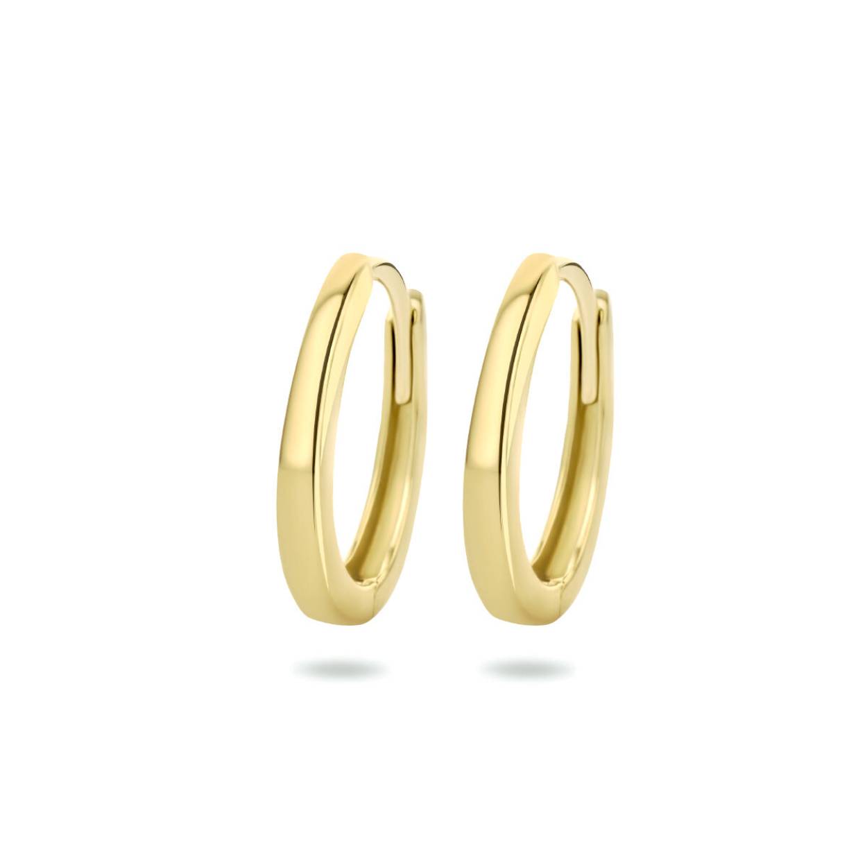 14k Geelgouden klapoorringen. De klapoorringen hebben een afmeting van 13.5x2mm.