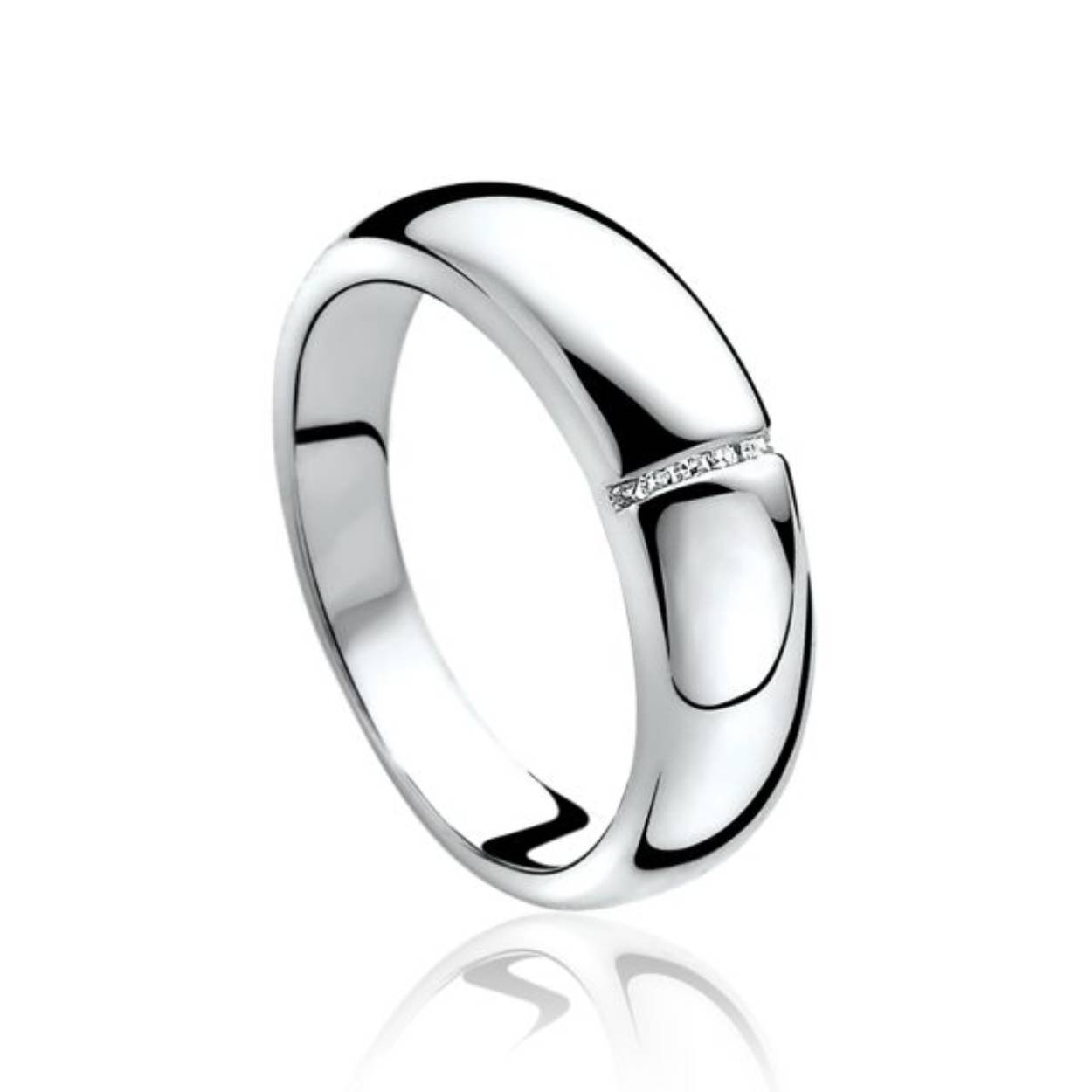 ZINZI DIAMONDS ring bezet met vijf diamanten in sterretjesvorm. Vervaardigd van sterling zilver (925) en voorzien van een mooie witte rodium vergulding.
