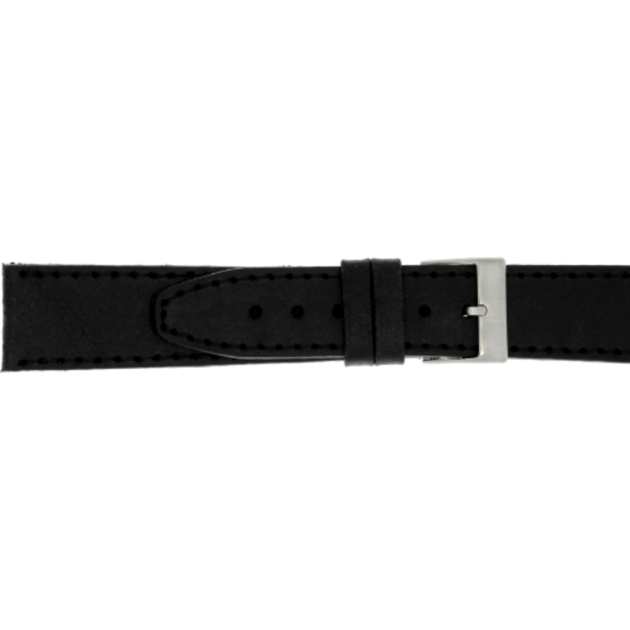 Horlogeband leder 14mm Vintage Zwart
