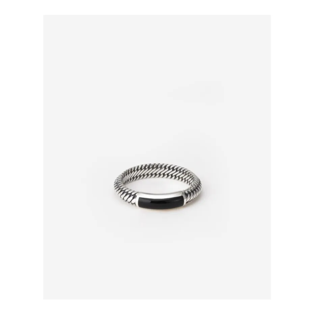 613ON 17 - Ben Mini Gemstone Ring Zilver Onyx