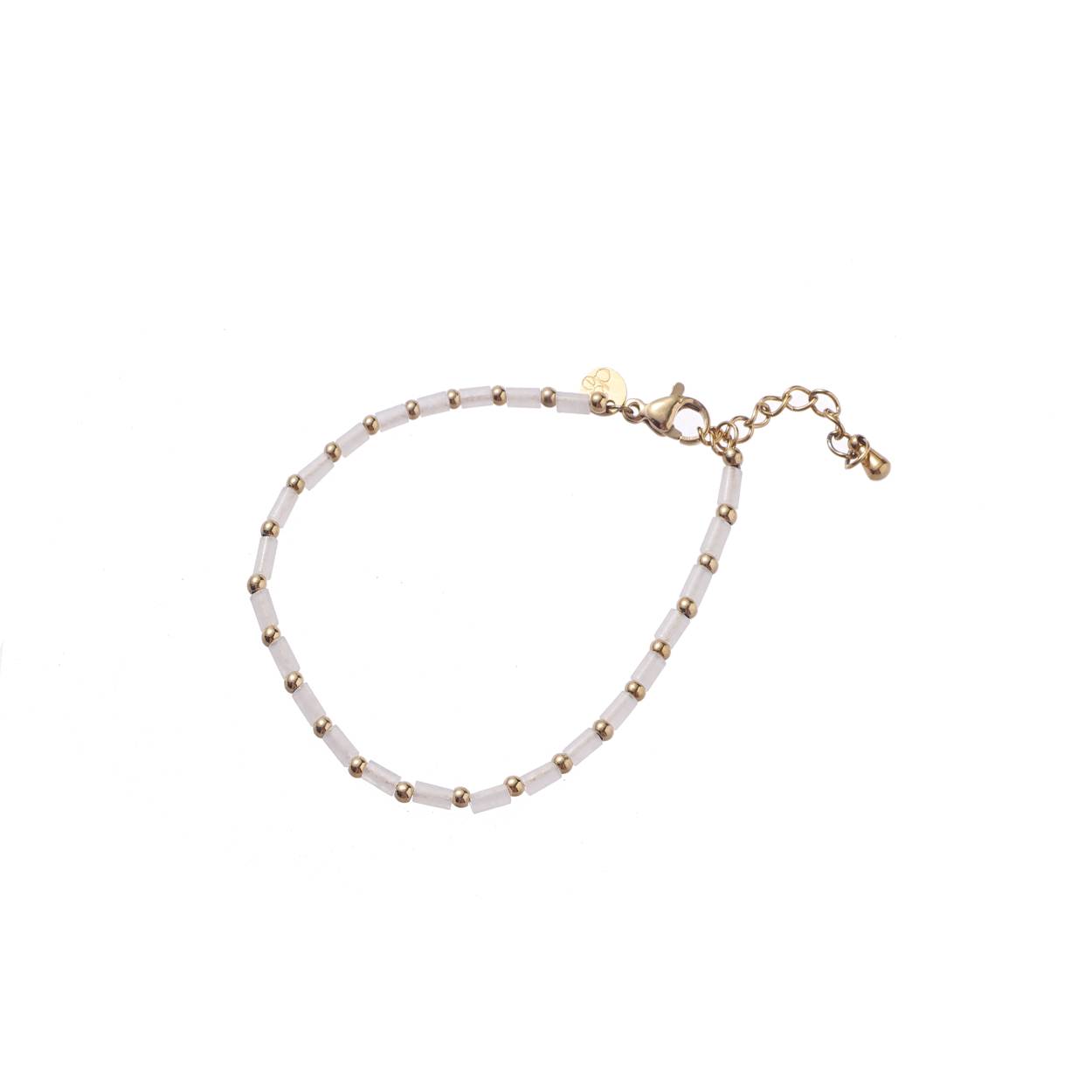 Long Bead Bracelet - 14K + White
B3869-12
