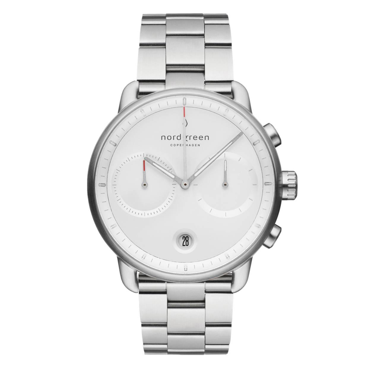 Dit Nordgreen horloge heeft referentienummer: PI42SI3LSIXX 

De kast van de Nordgreen is gemaakt van staal. Het horloge heeft een diameter van 42 mm en is getest op een waterdichtheid tot 5 ATM (spatwater dicht). De horlogeband is gemaakt van staal.