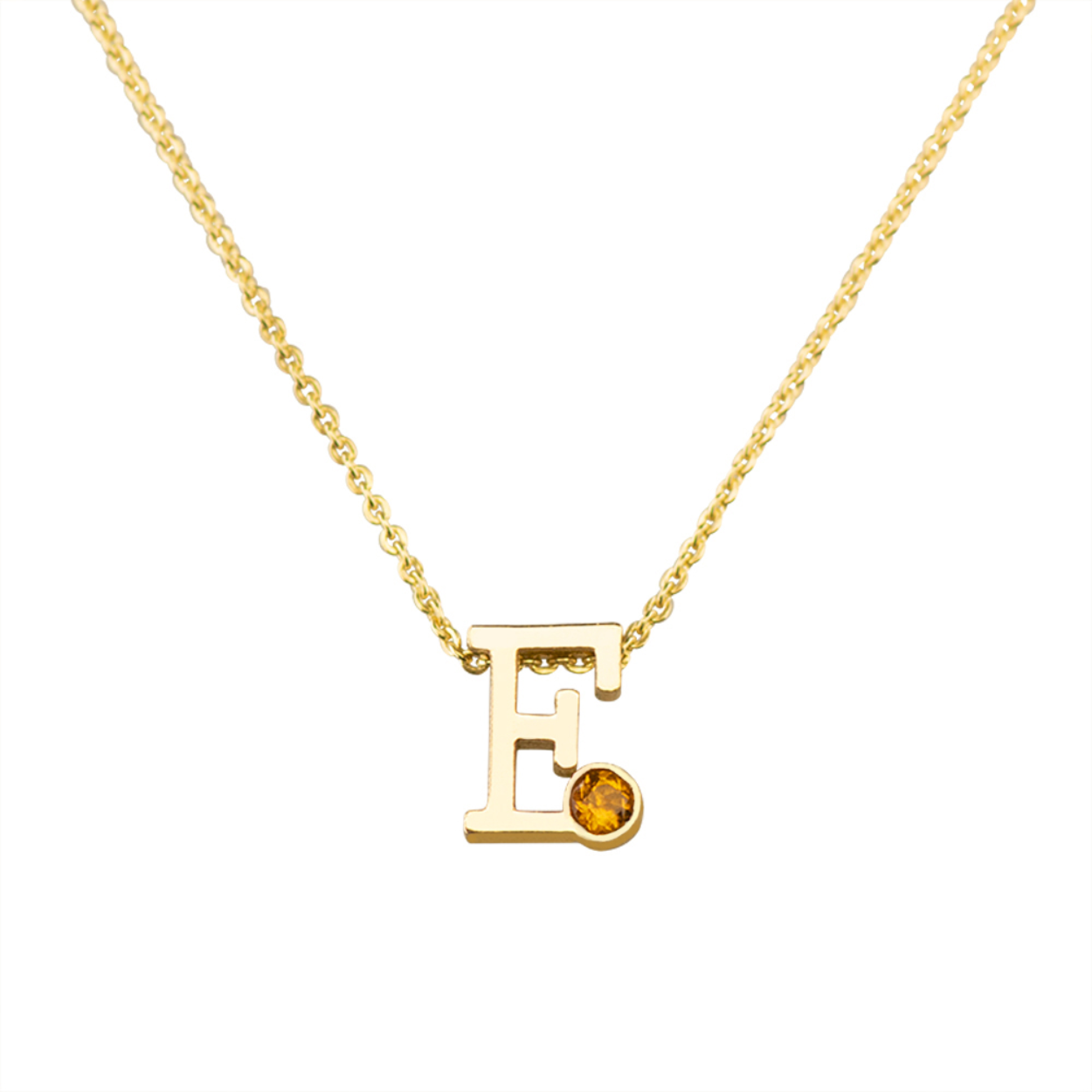 See You Gold initial 14 crt Chain birthstone