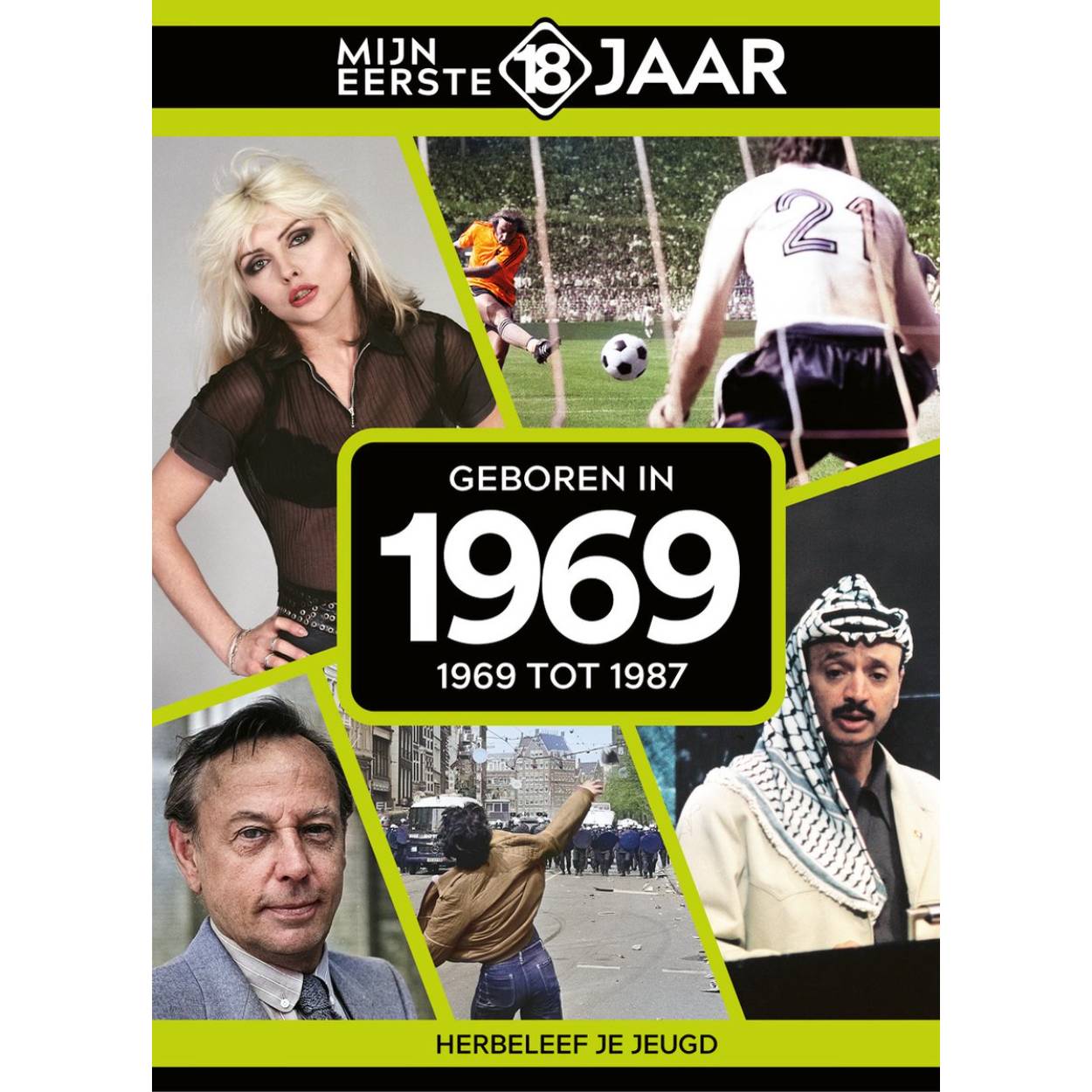 MIJN EERSTE 18 JAAR; GEBOREN IN 1969 De jaren van 1969 tot 1987 Mijn Eerste 18 Jaar is hét boek vol met ‘oh ja!’-momenten. Droom weg bij alle hoogtepunten uit jouw jeugd. Zo beleef je de meest spraakmakende momenten uit de eerste 18 jaar van jouw leven opnieuw. Aan welke hits, films en tv-programma’s heb je mooie herinneringen? Hoe was de mode toen, het straatbeeld en de rages? Welke sporthelden zijn je bijgebleven? En wat was het nieuws waar iedereen het over had? Mijn Eerste 18 Jaar staat boordevol jeugdsentiment. Met maar liefst 182 pagina’s aan kleurrijke foto’s, anekdotes en iconische beelden uit jouw jonge jaren. Ook hebben we per jaar de grootste hits voor je verzameld. Scan de code en beluister jouw hits. Begin met bladeren en herbeleef je jeugd!