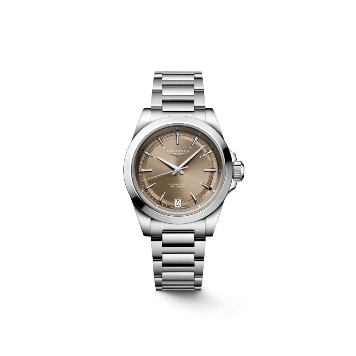 Dit Longines horloge behoort tot de Conquest collectie.
Referentienummer: L3.430.4.62.6

De Longines is voorzien van een automatisch uurwerk met een gangreserve van 72 uur. De kast en band zijn gemaakt van roestvrij staal. Het horloge heeft een diameter van 34 mm en is getest op een waterdichtheid van 10 ATM / 100 meter. Het horloge heeft een krasbestendig saffierglas met meerdere lagen anti-reflecterende coating aan beide zijden en een geschroefd en transparant achterdeksel met saffierglas.

Horloges van Longines met automatische uurwerken genieten van een verlengde fabricagegarantie van 5 jaar. Deze langere garantieperiode onderstreept de uitzonderlijke kwaliteit en het vakmanschap van de automatische uurwerken van Longines.