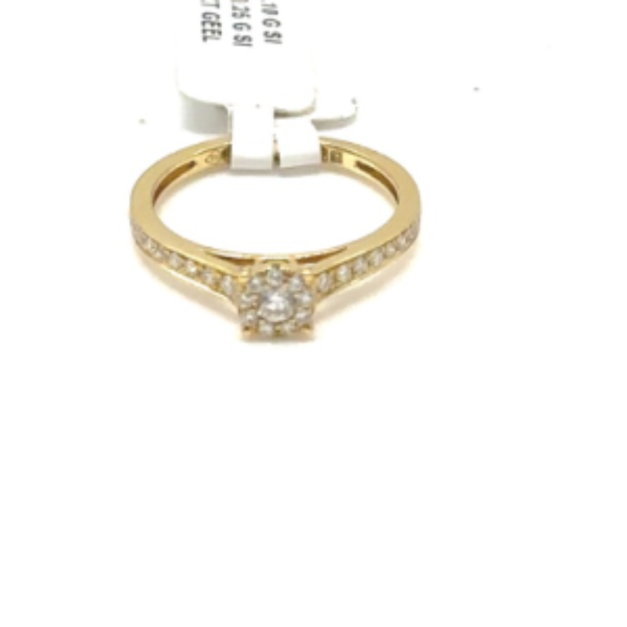 18k geelgouden diamanten ring met totaal 0.35 karaat, G kleur/ si. 1-0.10  27- 0.25