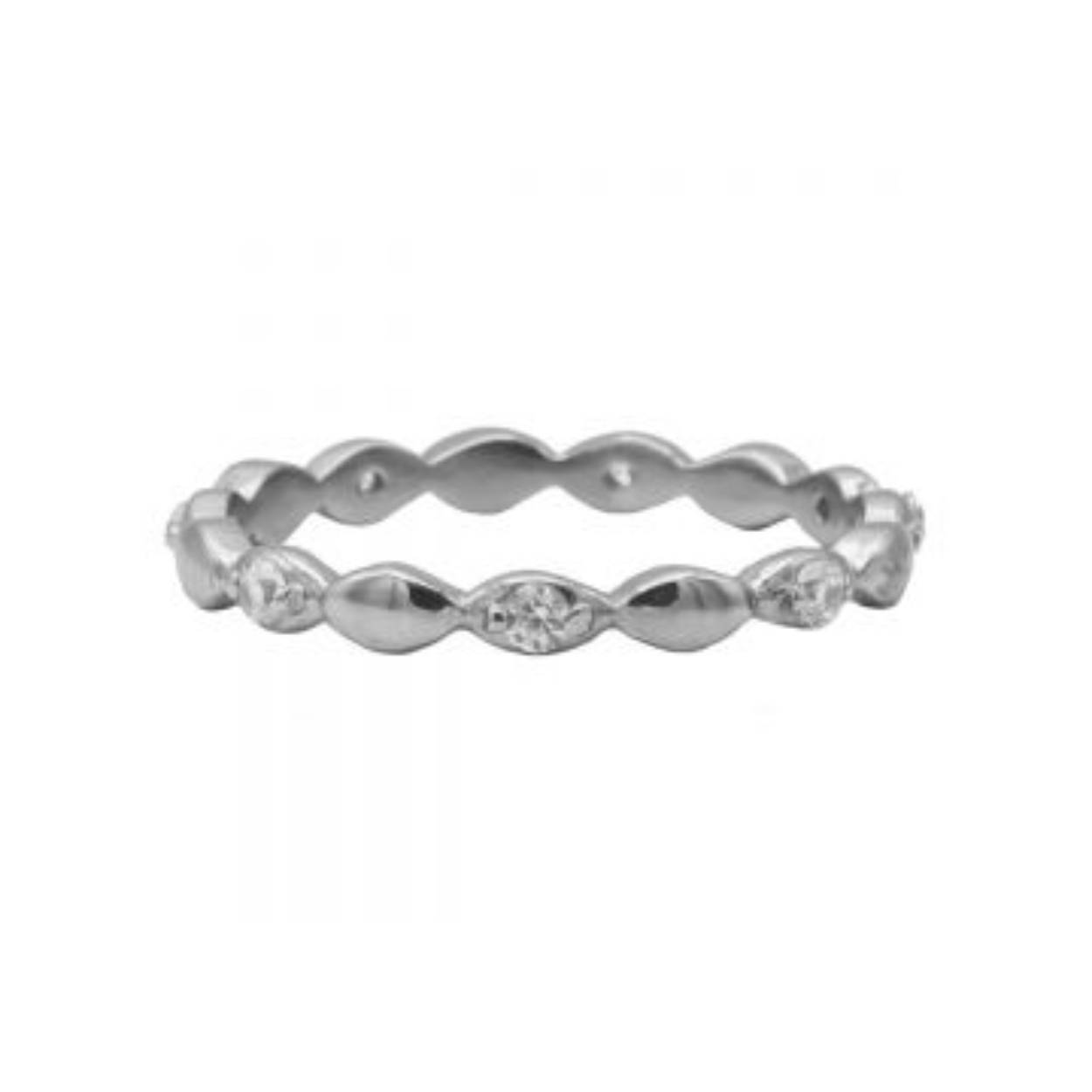 Ring Zirconia Ovals Silver